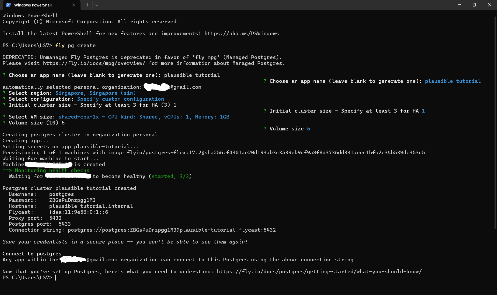 Fly Postgres Sample Setup